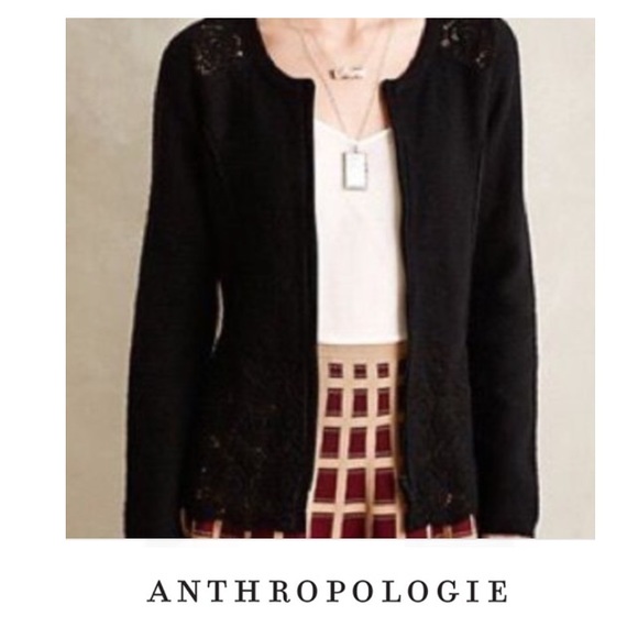 Anthropologie Sweaters - Anthropologie Sparrow Black Zip Cardigan Sweater
